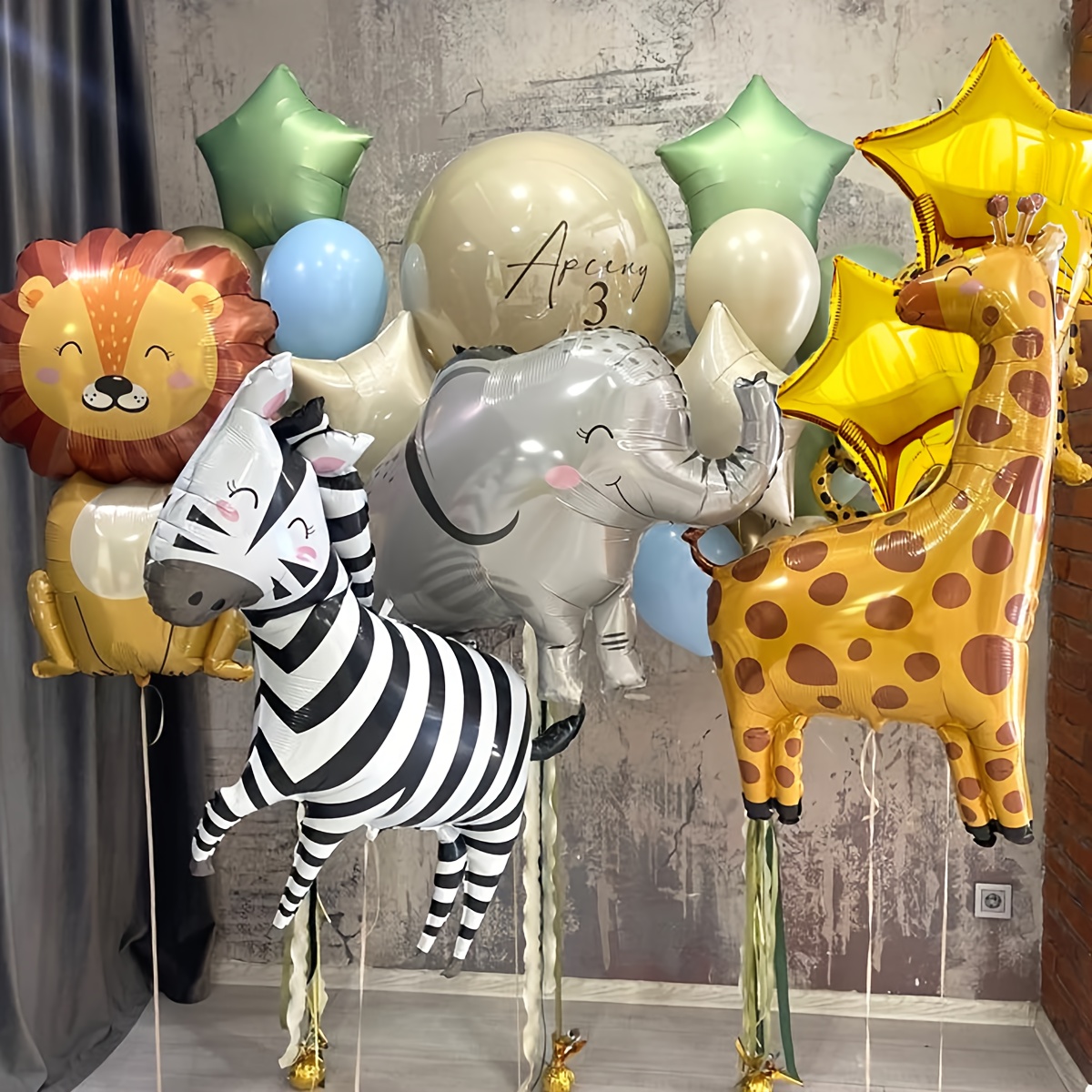 Baby Nursery Jungle Theme - 8PCS Cartoon Animal Theme Foil Balloon