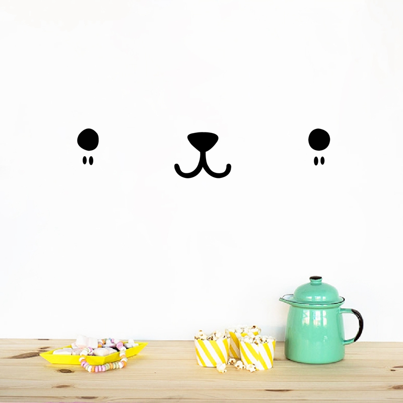 Baby Nursery Furniture - Cute Kawaii Face Wall Art Decal