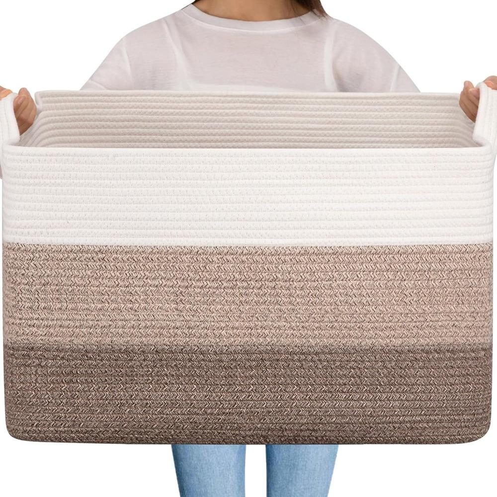 Baby Nursery Laundry Basket - Extra Large 65L Woven Storage Basket