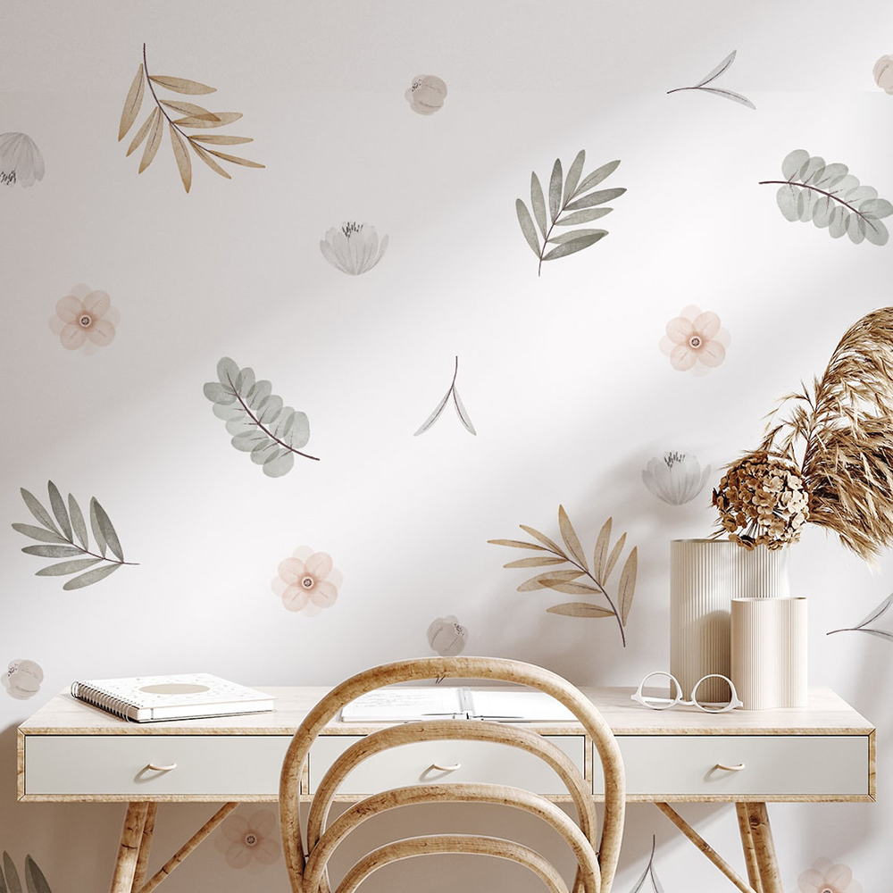 Baby Nursery Accessories - Boho Leaves Botanical DIY Wall Decals