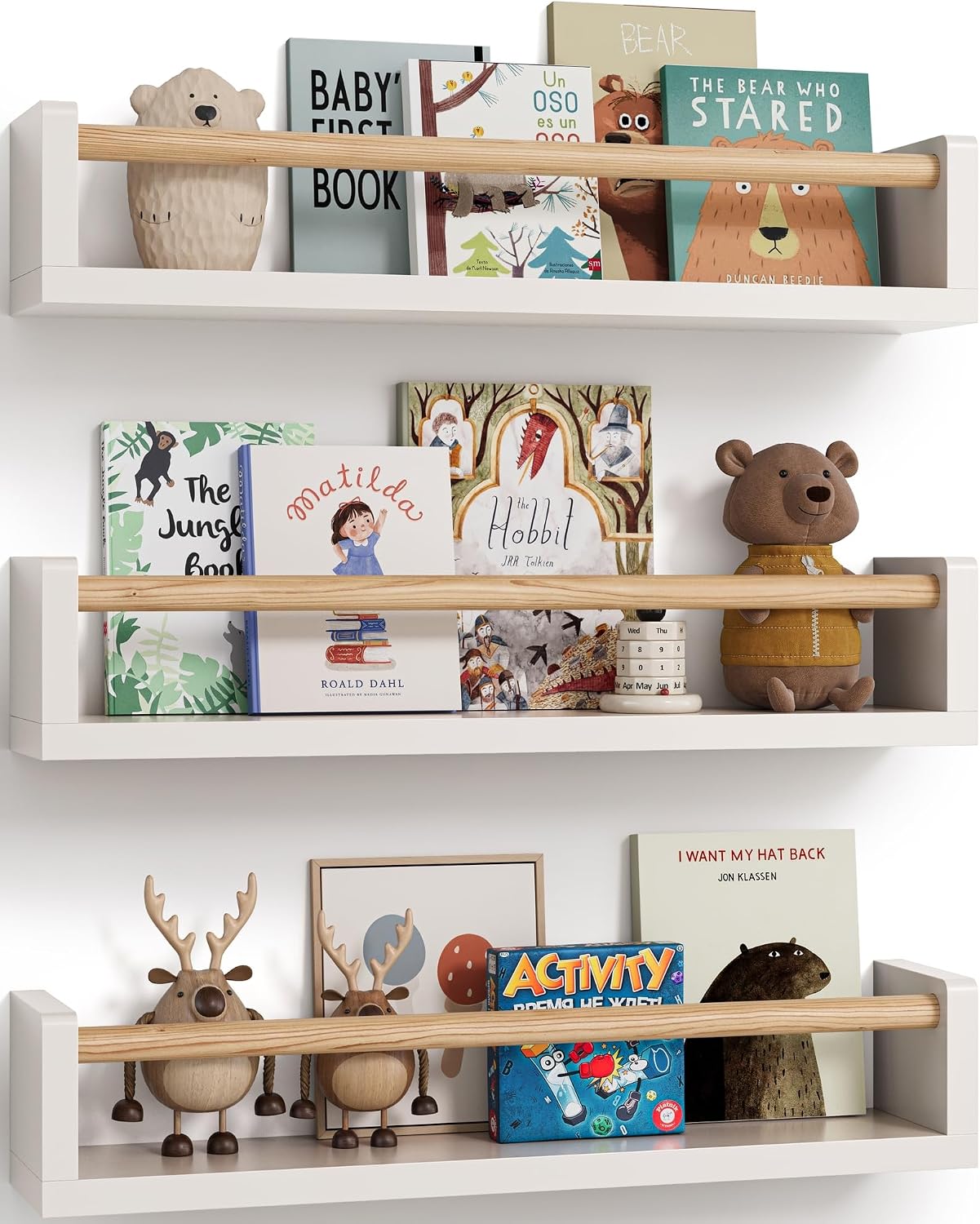 Baby Nursery Shelves - Set of 3 floating nursery book