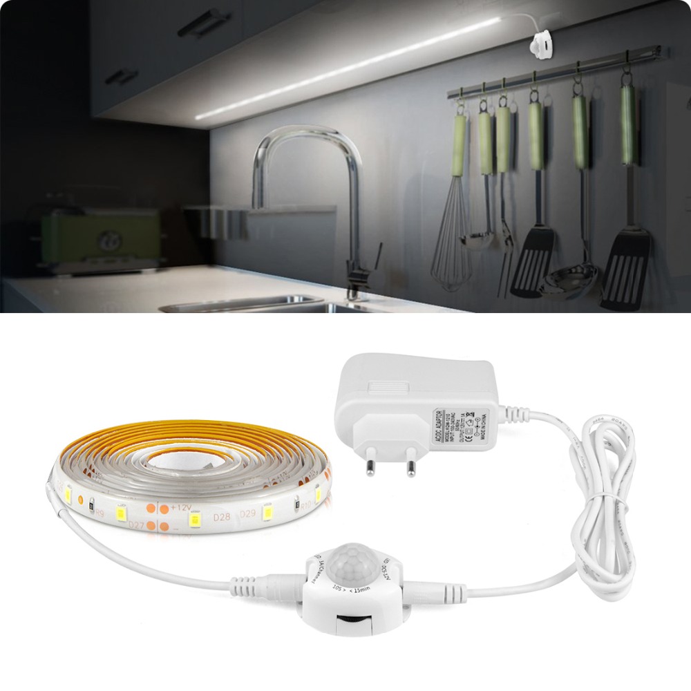 Drawer Dresser White - Wireless PIR Motion Sensor LED Strip