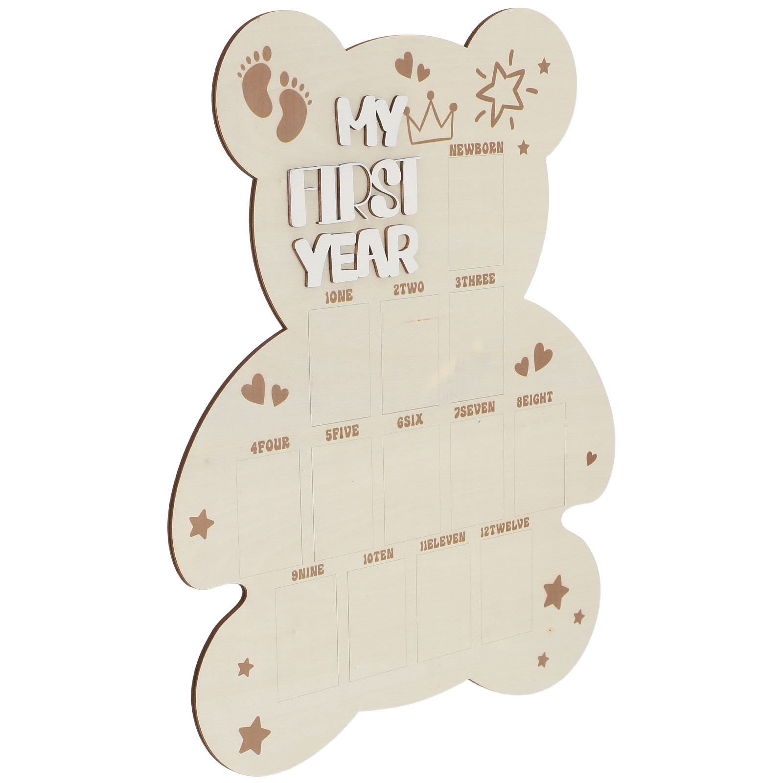 Baby Nursery Picture Frames - Wooden Baby Photo Board First Year
