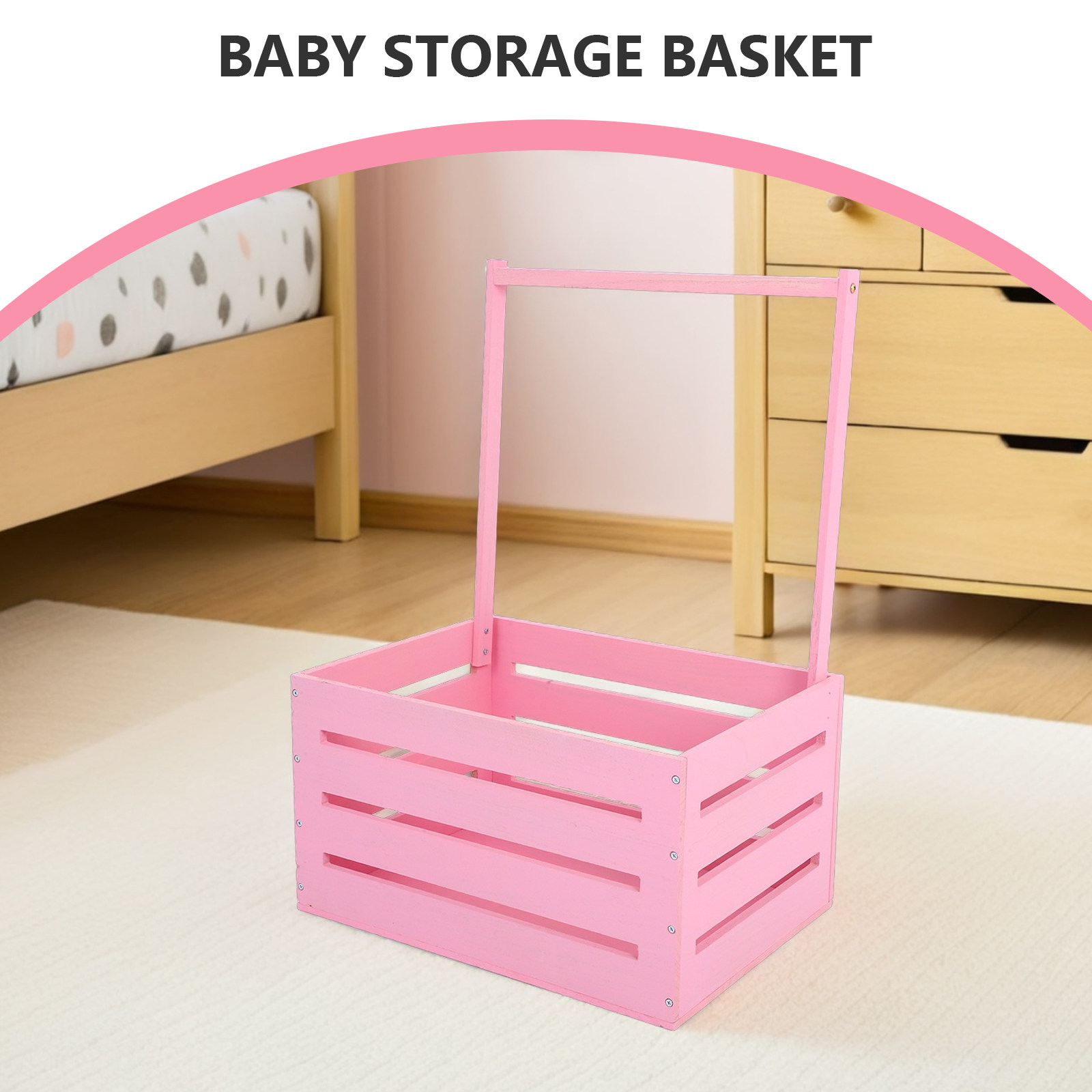 Baby Nursery Laundry Basket - 1pcs Wooden Baby Clothing Storage Basket