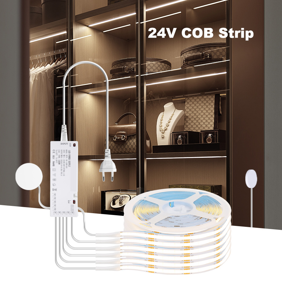 Drawer Dresser White - 24V COB LED Strip with EU/US/AU/UK