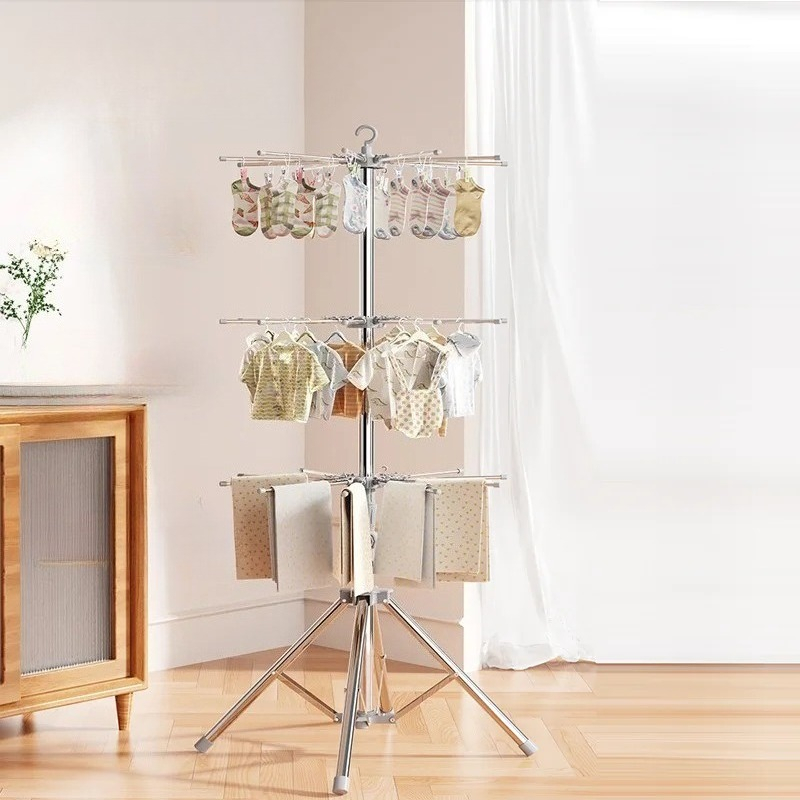 Baby Nursery Shelves - Baby Clothes Drying Rack-Foldable Indoor/Outdoor Laundry