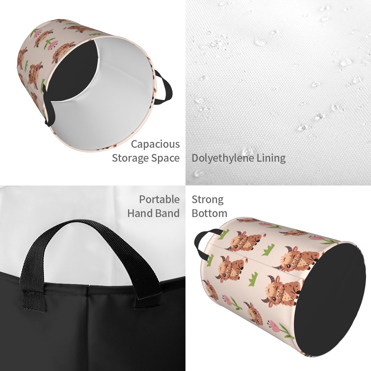 Cute Baby Highland Cows Laundr - огляд і ціна Baby Nursery Laundry Basket