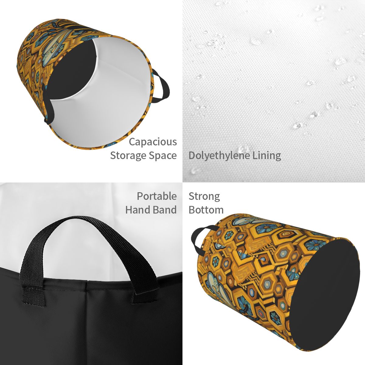 Bee And Honeycomb Print Laundr - огляд і ціна Baby Nursery Laundry Basket