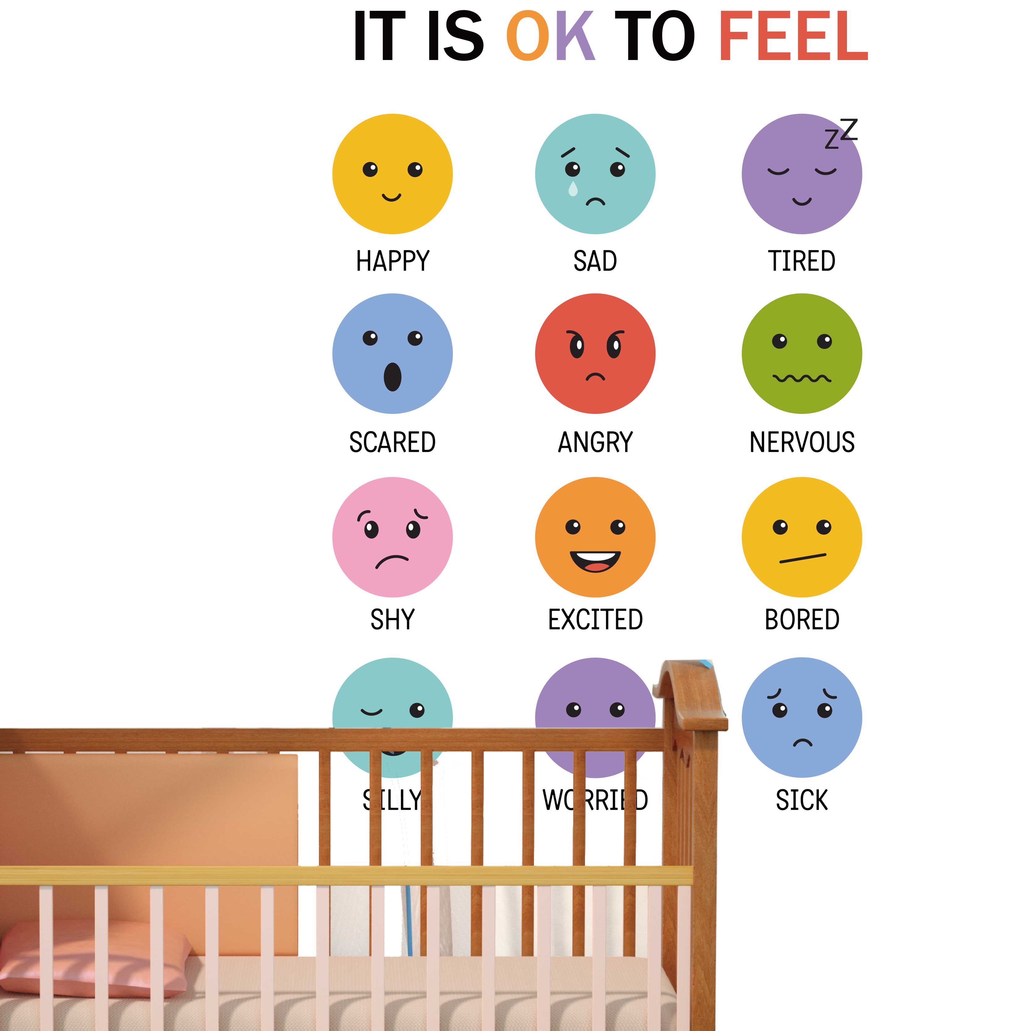 3D Colorful 12 Types of Emotic - огляд і ціна Baby Nursery Furniture