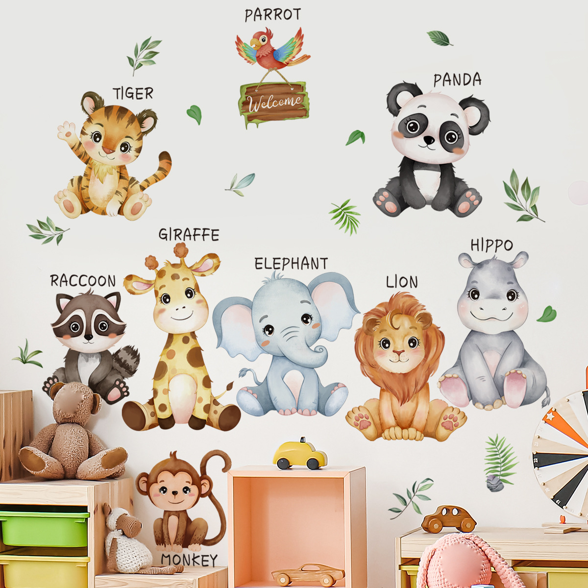 Jungle Animals Wall Stickers C - огляд і ціна Baby Nursery Jungle Theme