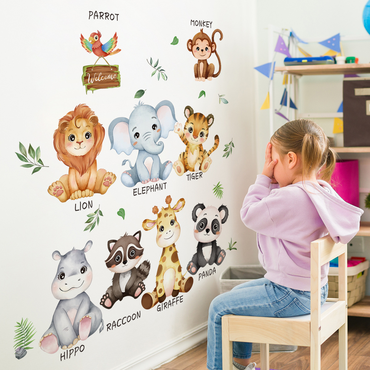 Jungle Animals Wall Stickers C - огляд і ціна Baby Nursery Jungle Theme