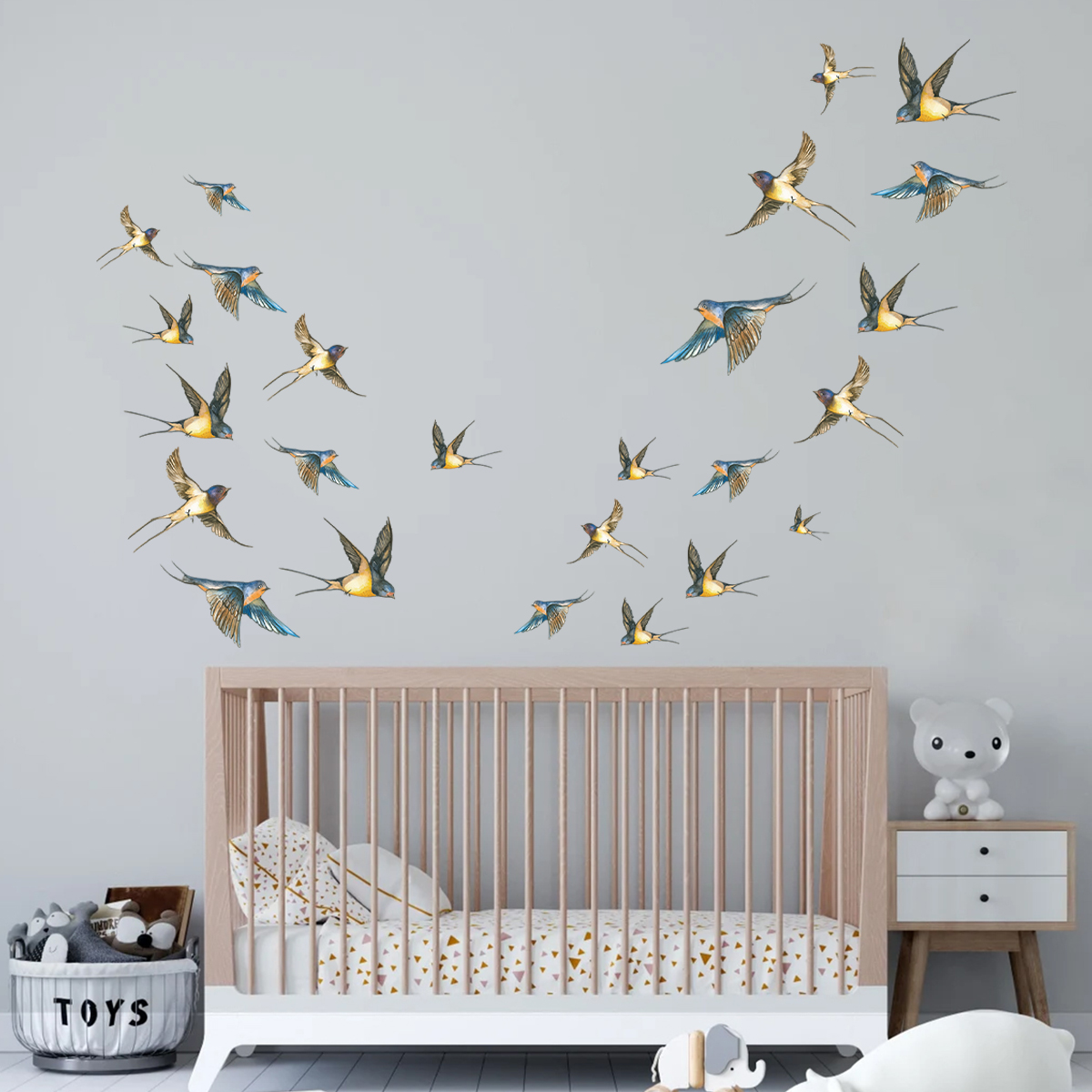 4Pcs Watercolor Multicolor Bir - огляд і ціна Baby Nursery Accessories