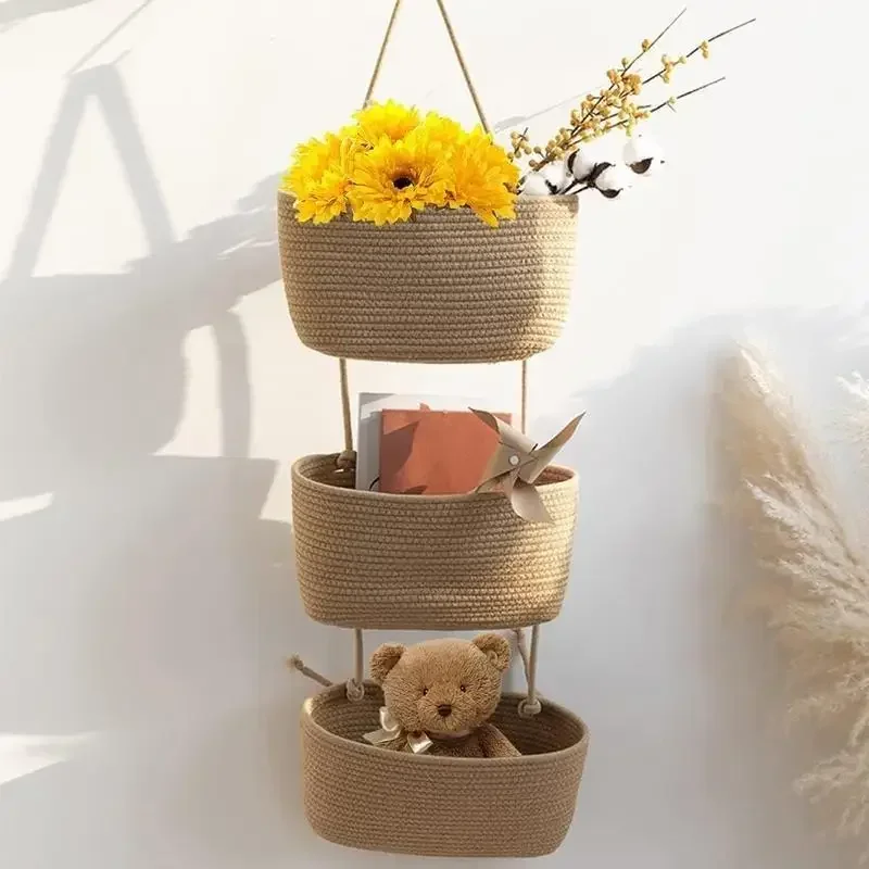 3-Tier Woven Cotton Hanging St - огляд і ціна Baby Nursery Laundry Basket