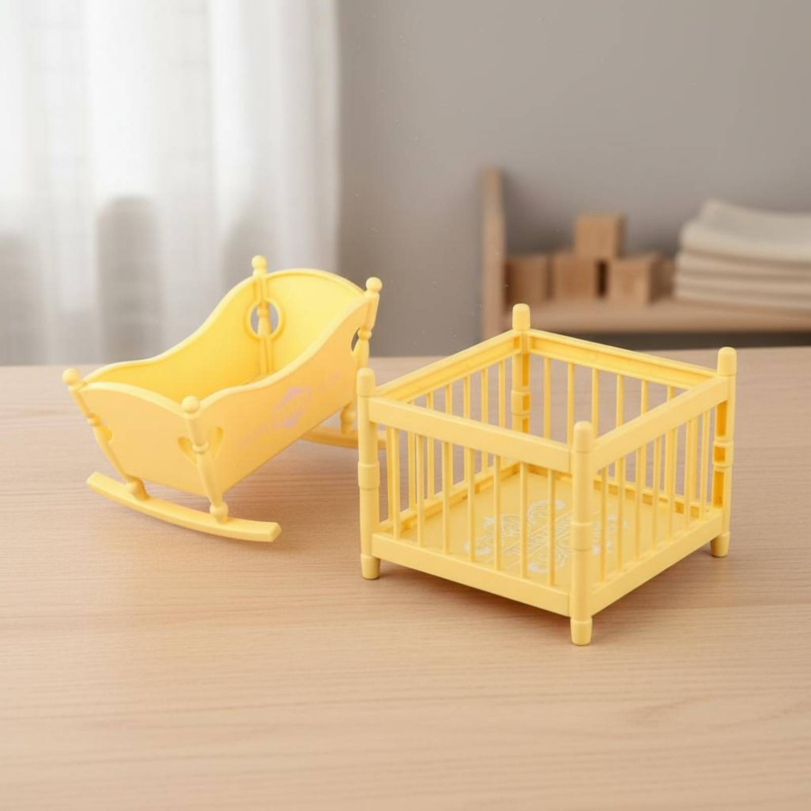 2 Pieces Miniature Cradle and  - огляд і ціна Baby Nursery Furniture Sets