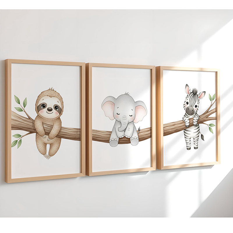 Cute Animal Wall Art Poster Sl - огляд і ціна Baby Nursery Images
