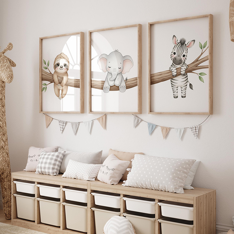 Cute Animal Wall Art Poster Sl - огляд і ціна Baby Nursery Images