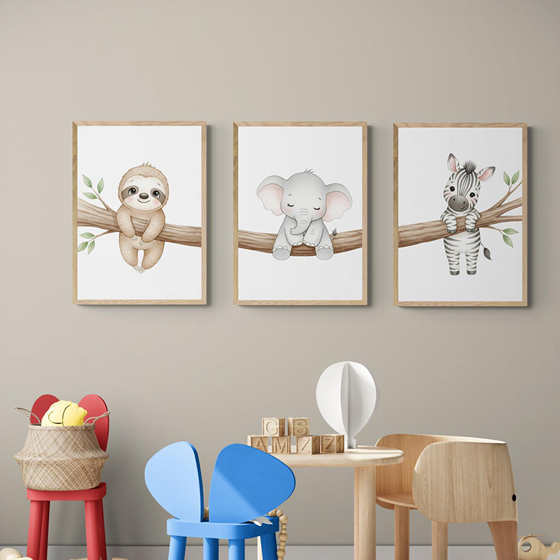 Cute Animal Wall Art Poster Sl - огляд і ціна Baby Nursery Images