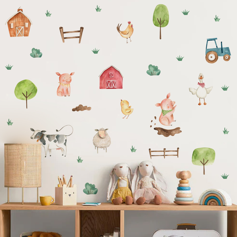 Boho Watercolor Cute Farm Anim - огляд і ціна Baby Nursery Furniture
