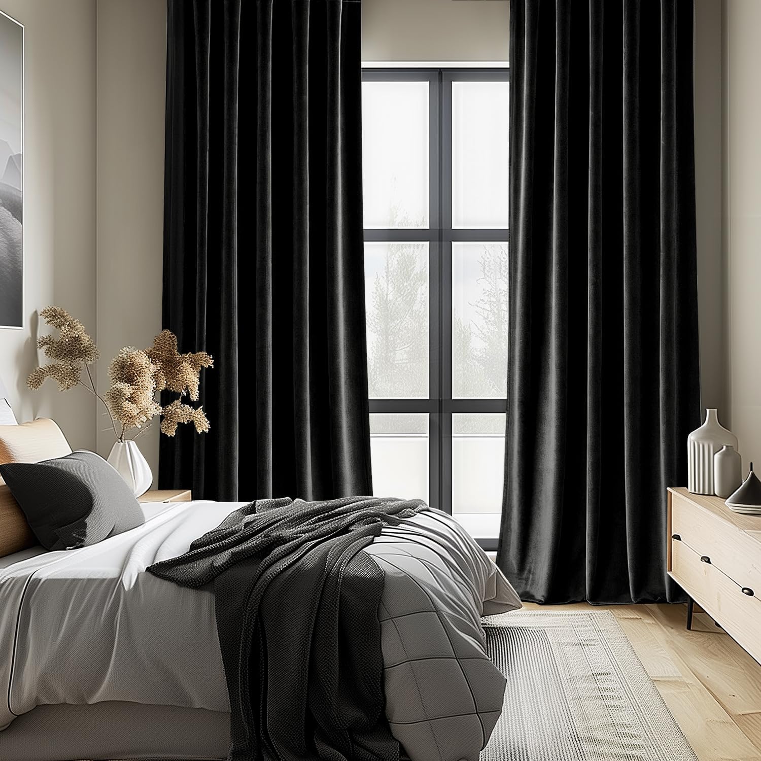 Black Velvet Curtains 96 Inche - огляд і ціна Blackout Curtain Nursery
