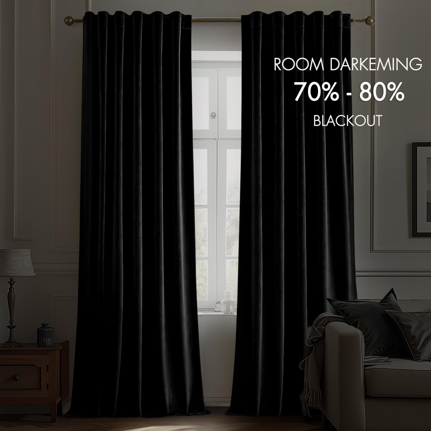 Black Velvet Curtains 96 Inche - огляд і ціна Blackout Curtain Nursery
