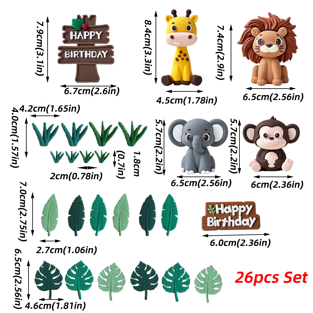 Wild Jungle Animal Cake Topper - огляд і ціна Baby Nursery Jungle Theme