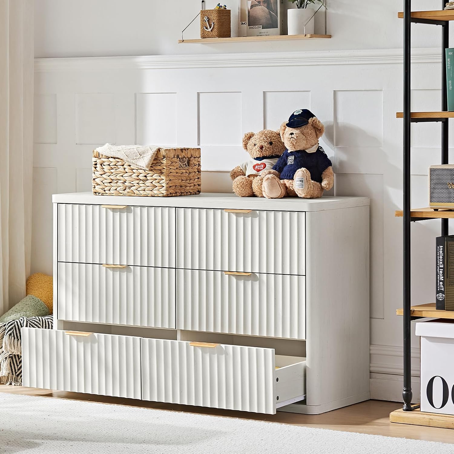 Fluted 6 Drawers Dresser 48