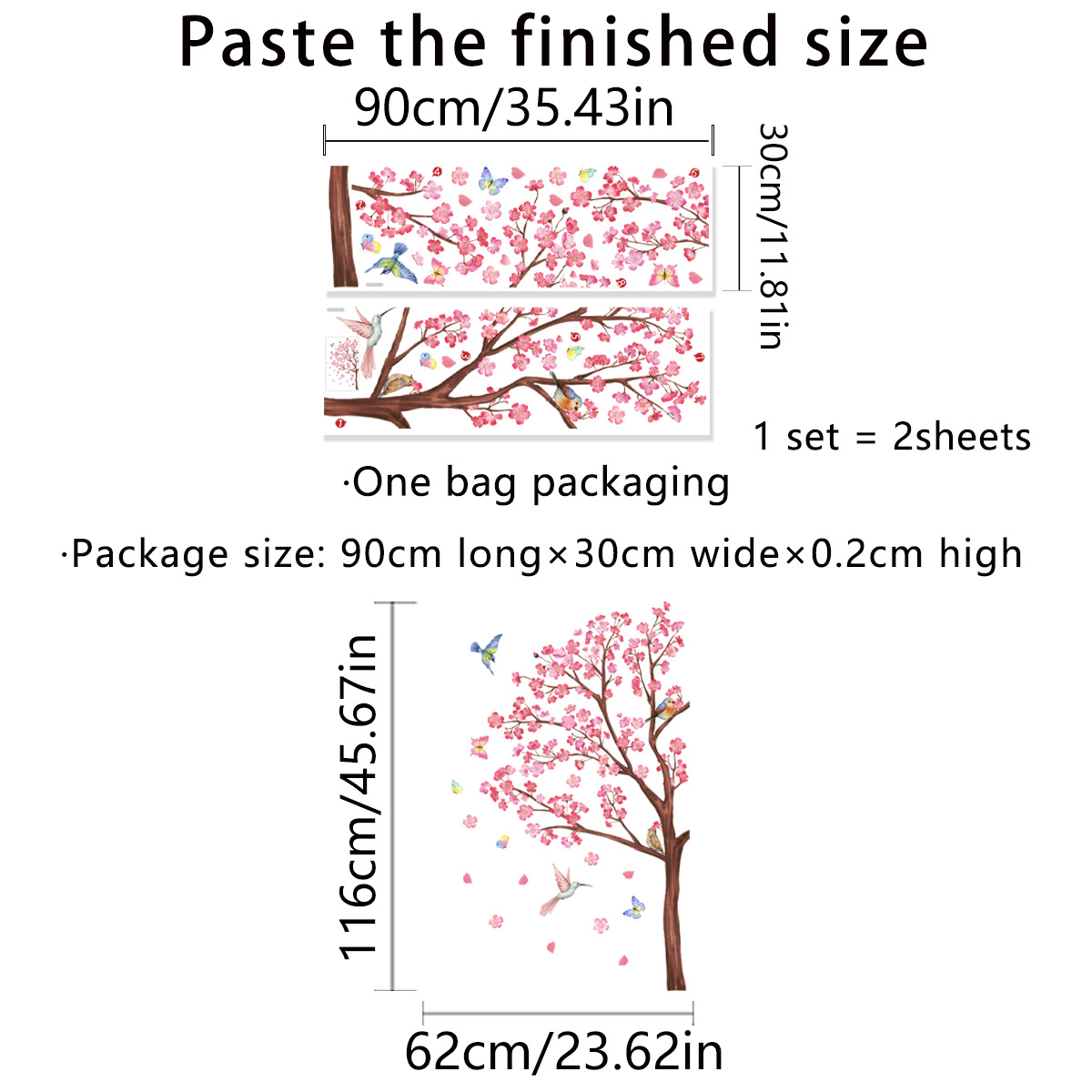 Watercolour Bird Flower Wall S - огляд і ціна Baby Nursery Accessories