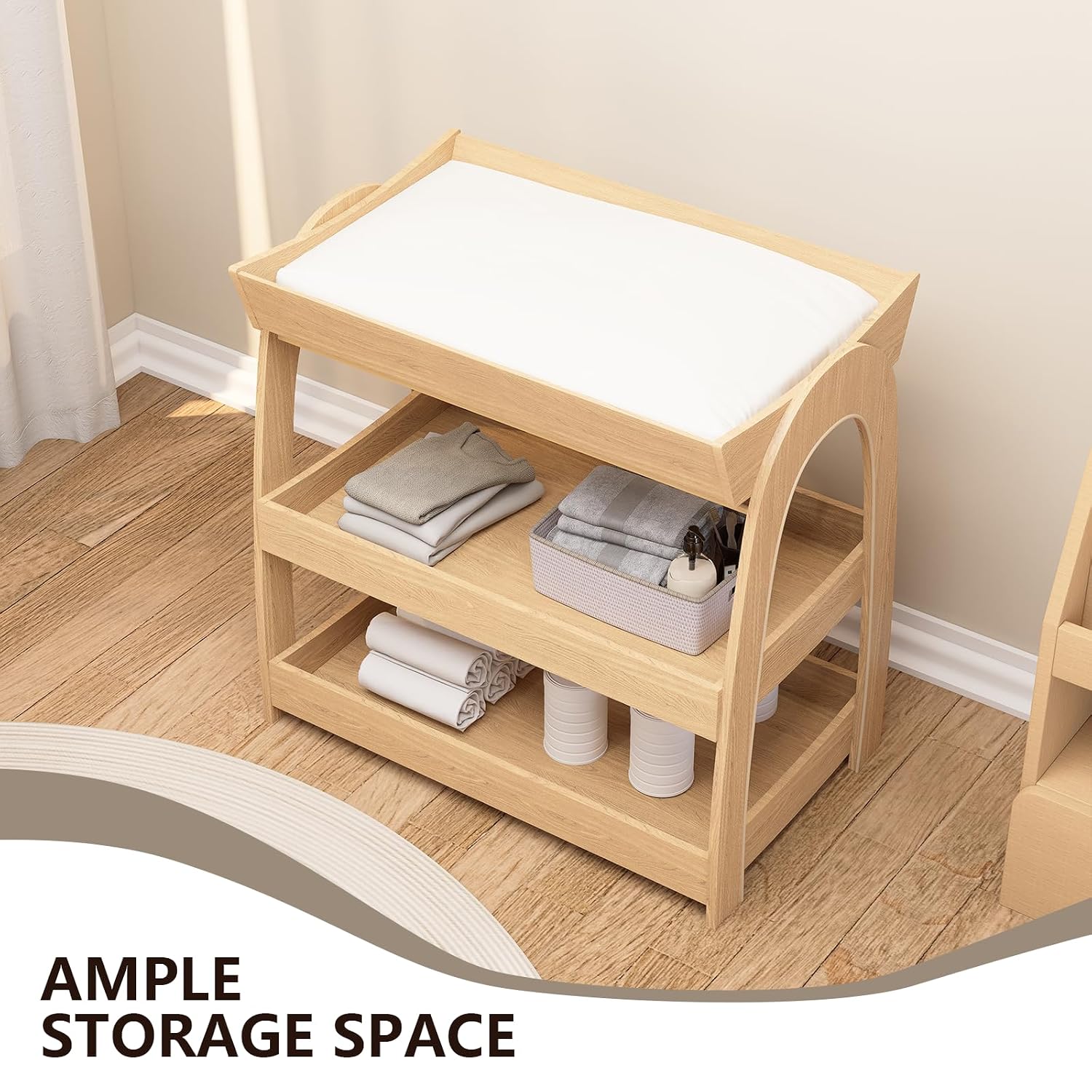 Baby Changing Table, Wood Diap - огляд і ціна Baby Nursery Shelves