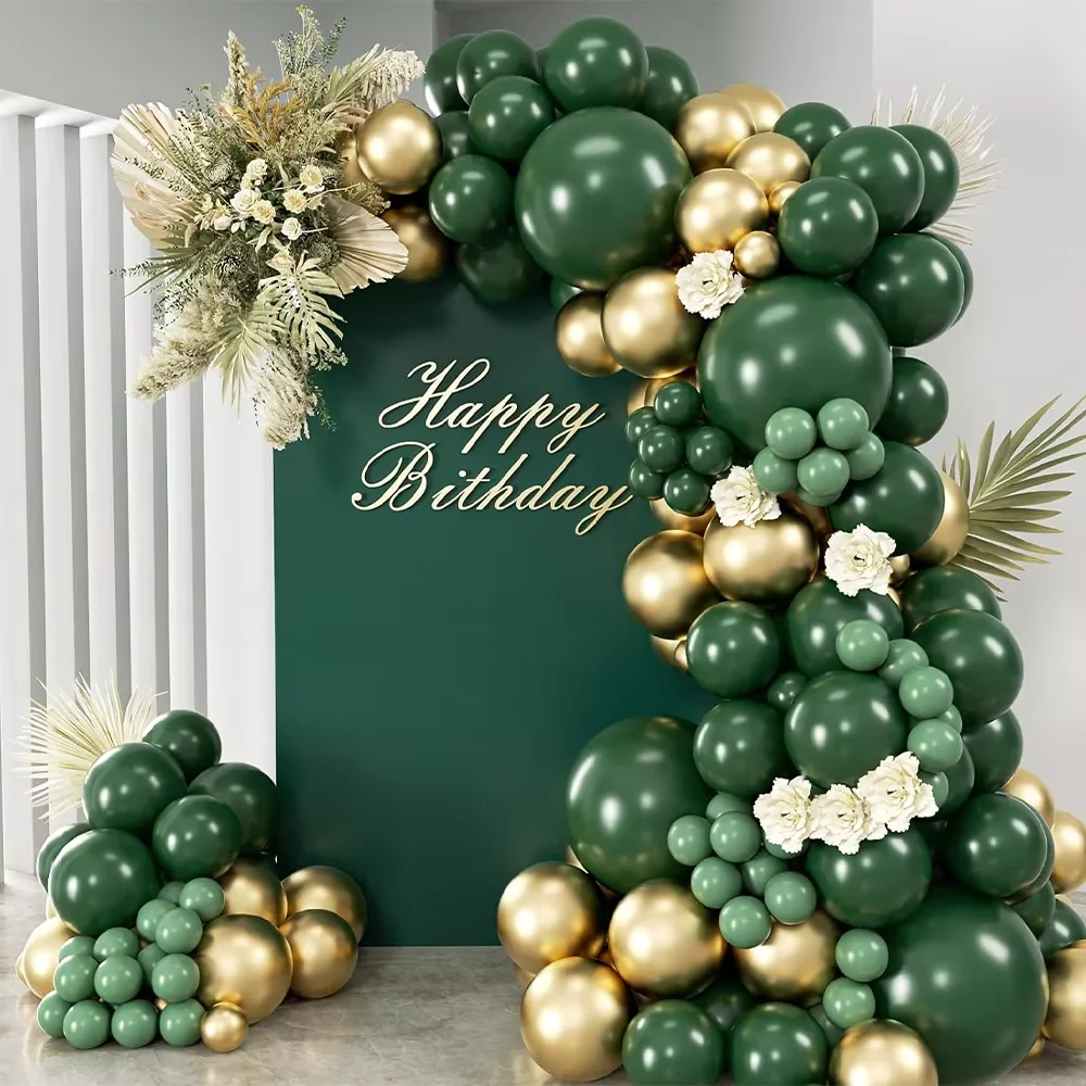 101Pcs Green Gold Latex Balloo - огляд і ціна Baby Nursery Jungle Theme