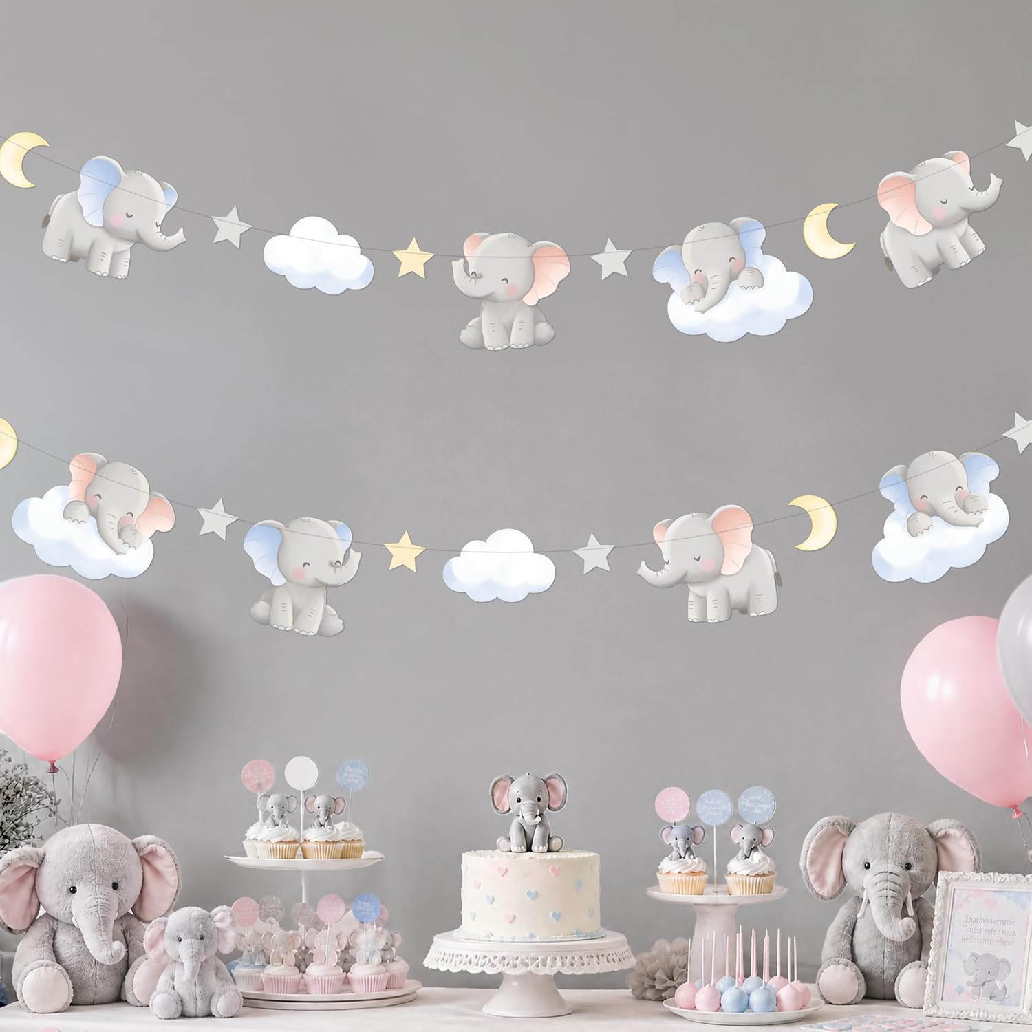 2Pcs Cute Elephant Garland Bab - огляд і ціна Baby Nursery Garland