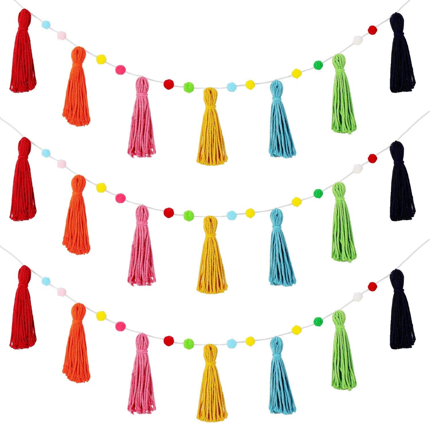 3 Pcs Colorful Rainbow Boho Ta - огляд і ціна Baby Nursery Garland