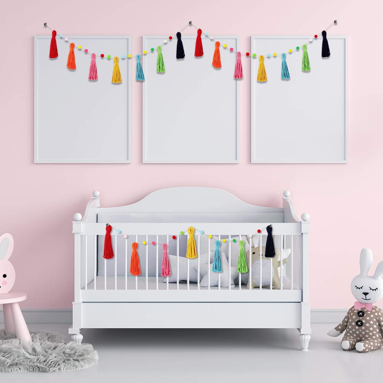 3 Pcs Colorful Rainbow Boho Ta - огляд і ціна Baby Nursery Garland