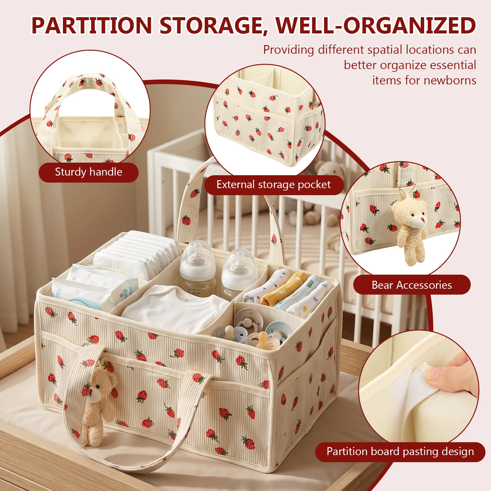 Baby Nappy Wipe Basket Organiz - огляд і ціна Baby Nursery Shelves
