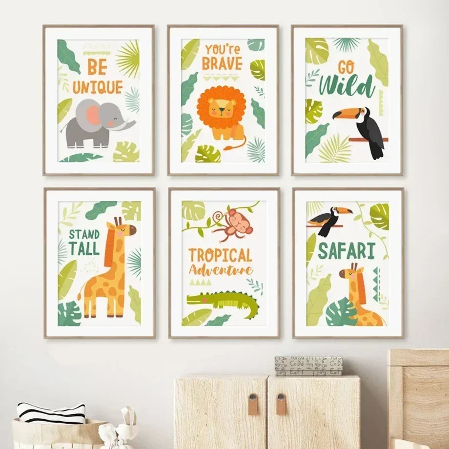Giraffe Elephant Lion Monkey C - огляд і ціна Baby Nursery Picture Frames