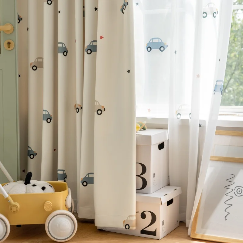 Cartoon Cute Print Car Pattern - огляд і ціна Blackout Curtain Nursery