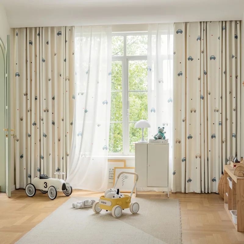 Cartoon Cute Print Car Pattern - огляд і ціна Blackout Curtain Nursery