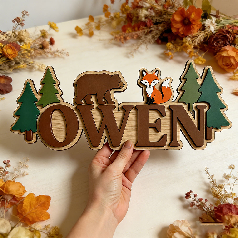 Custom Woodland Forest Bear Fo - огляд і ціна Baby Nursery Jungle Theme