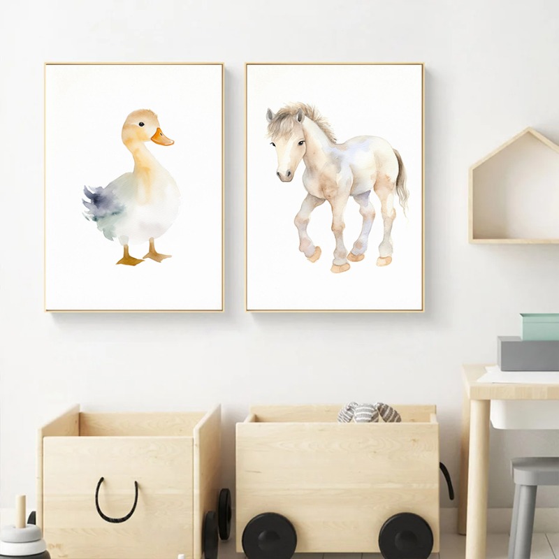 Watercolor Farm Animals Baby H - огляд і ціна Baby Nursery Images