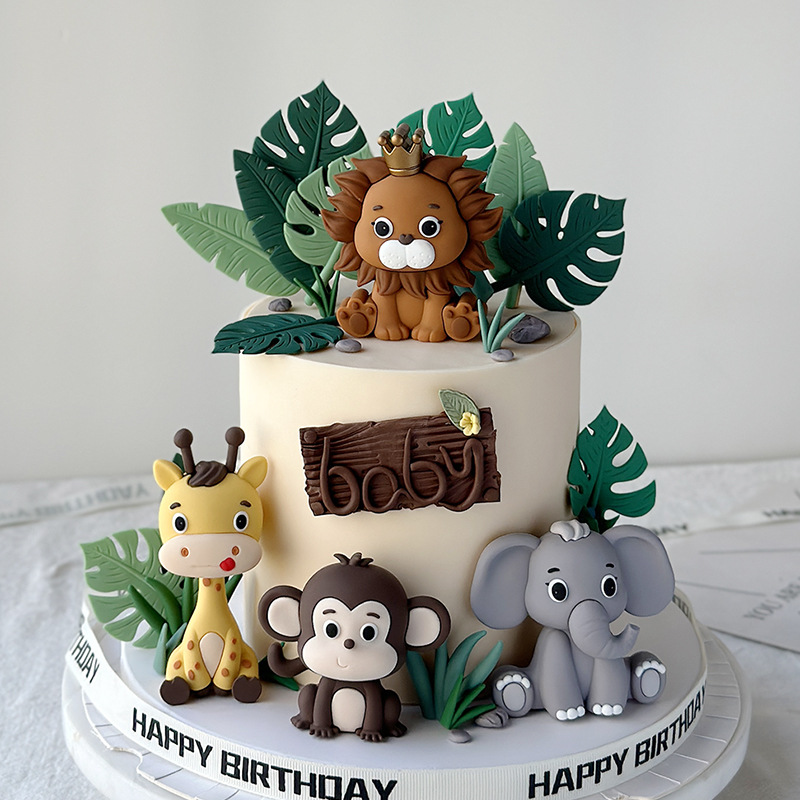 Safari Animal Cake Toppers Set - огляд і ціна Baby Nursery Jungle Theme