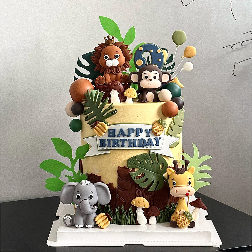 Safari Animal Cake Toppers Set - огляд і ціна Baby Nursery Jungle Theme