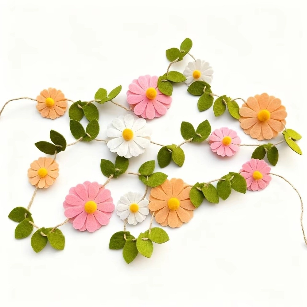 200CM Felt Daisy Banner Daisy  - огляд і ціна Baby Nursery Garland