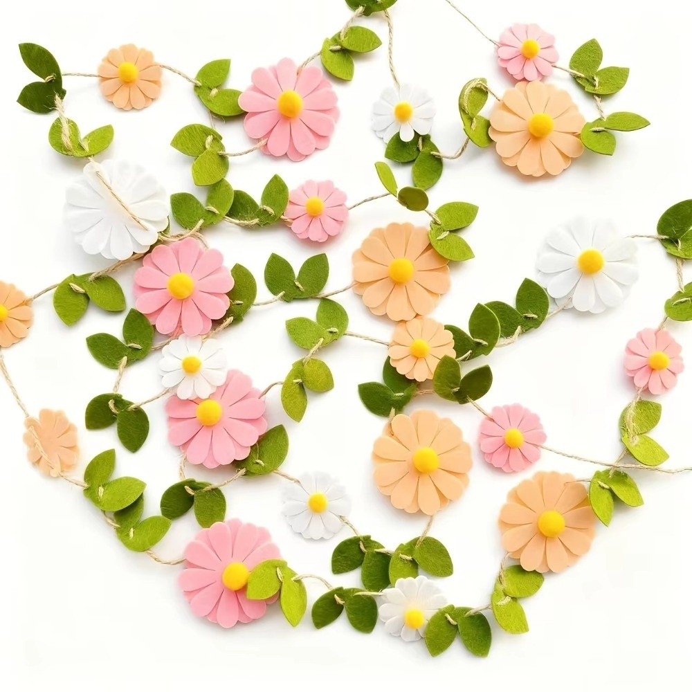 200CM Felt Daisy Banner Daisy  - огляд і ціна Baby Nursery Garland
