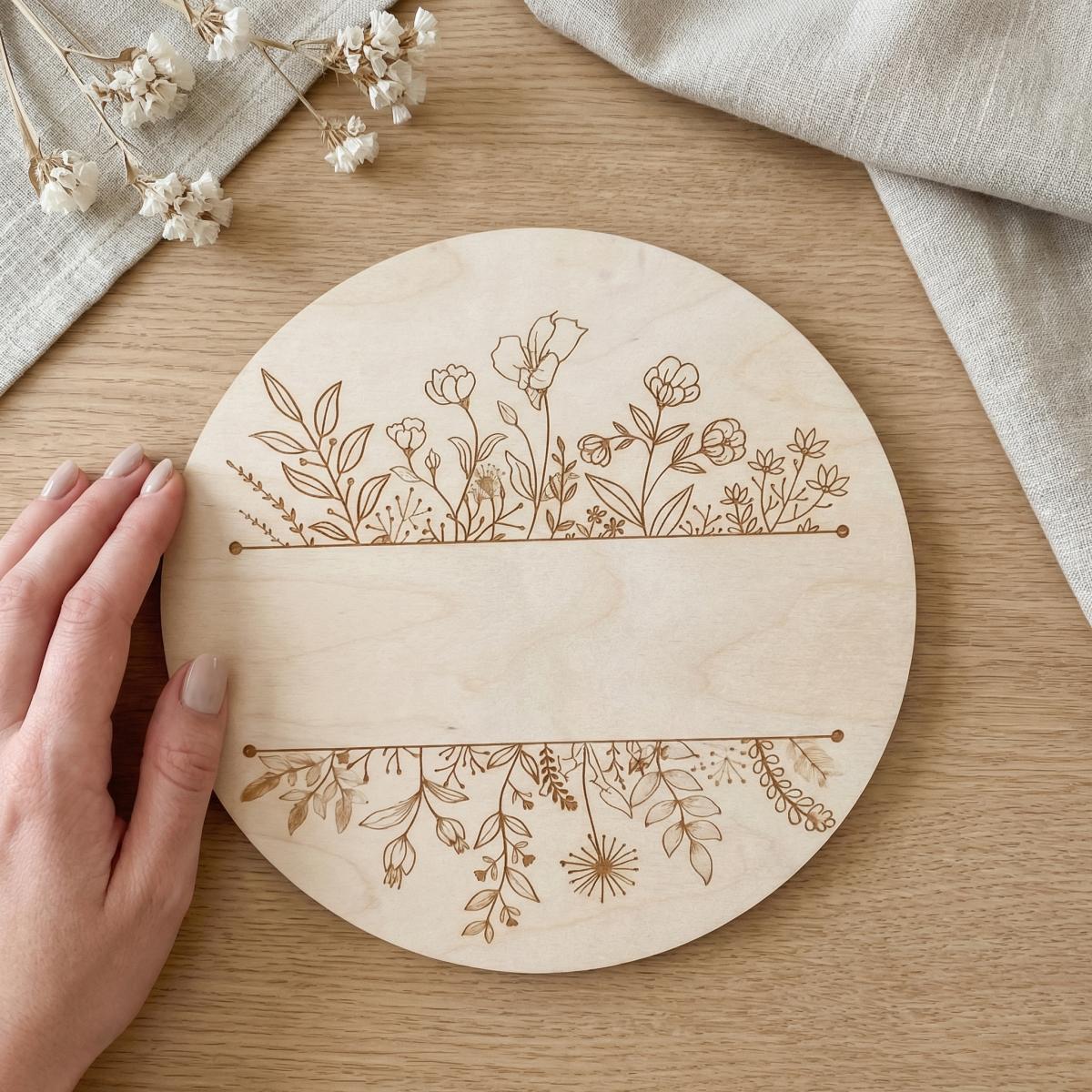 Personalized Floral Round Wood - огляд і ціна Baby Nursery Wall