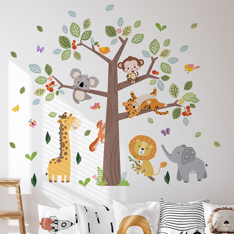 Large Jungle Animal Wall Stick - огляд і ціна Baby Nursery Zoo Animals