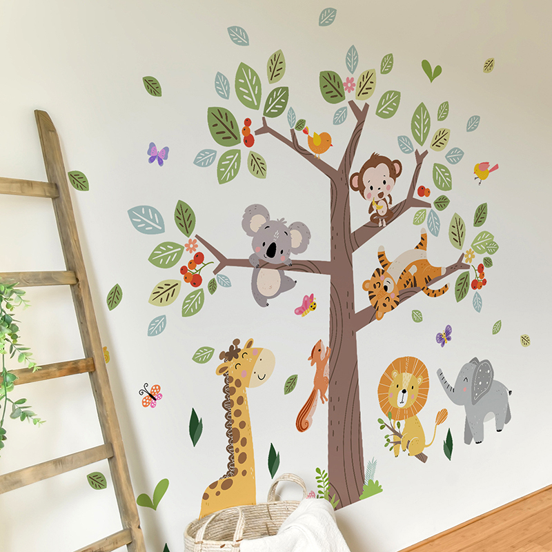 Large Jungle Animal Wall Stick - огляд і ціна Baby Nursery Zoo Animals