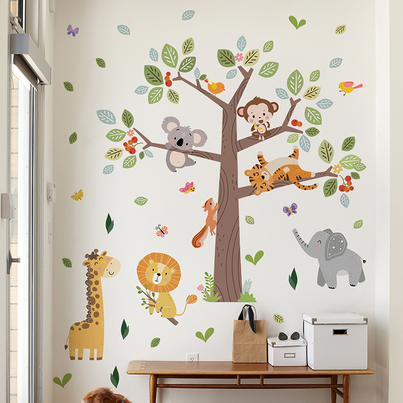 Large Jungle Animal Wall Stick - огляд і ціна Baby Nursery Zoo Animals