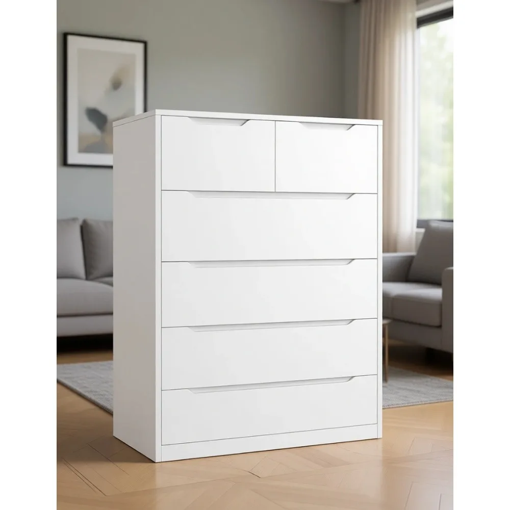 White Dresser with 6 Wood Draw - огляд і ціна Drawer Dresser White
