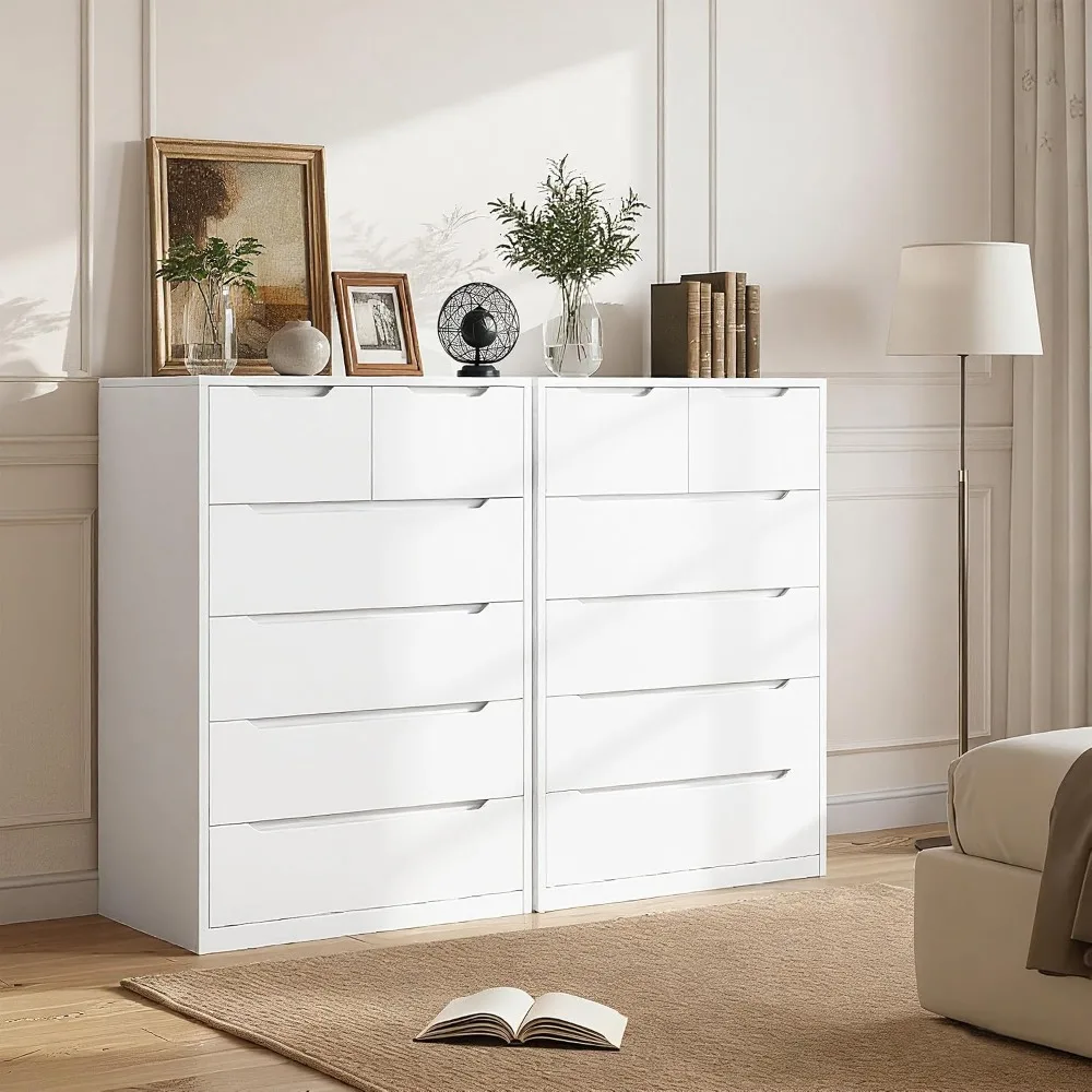 White Dresser with 6 Wood Draw - огляд і ціна Drawer Dresser White