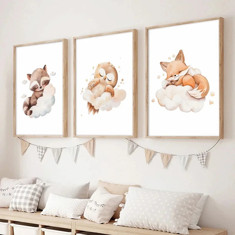 Cartoon Cloud Animal Canvas Pa - огляд і ціна Baby Nursery Picture Frames
