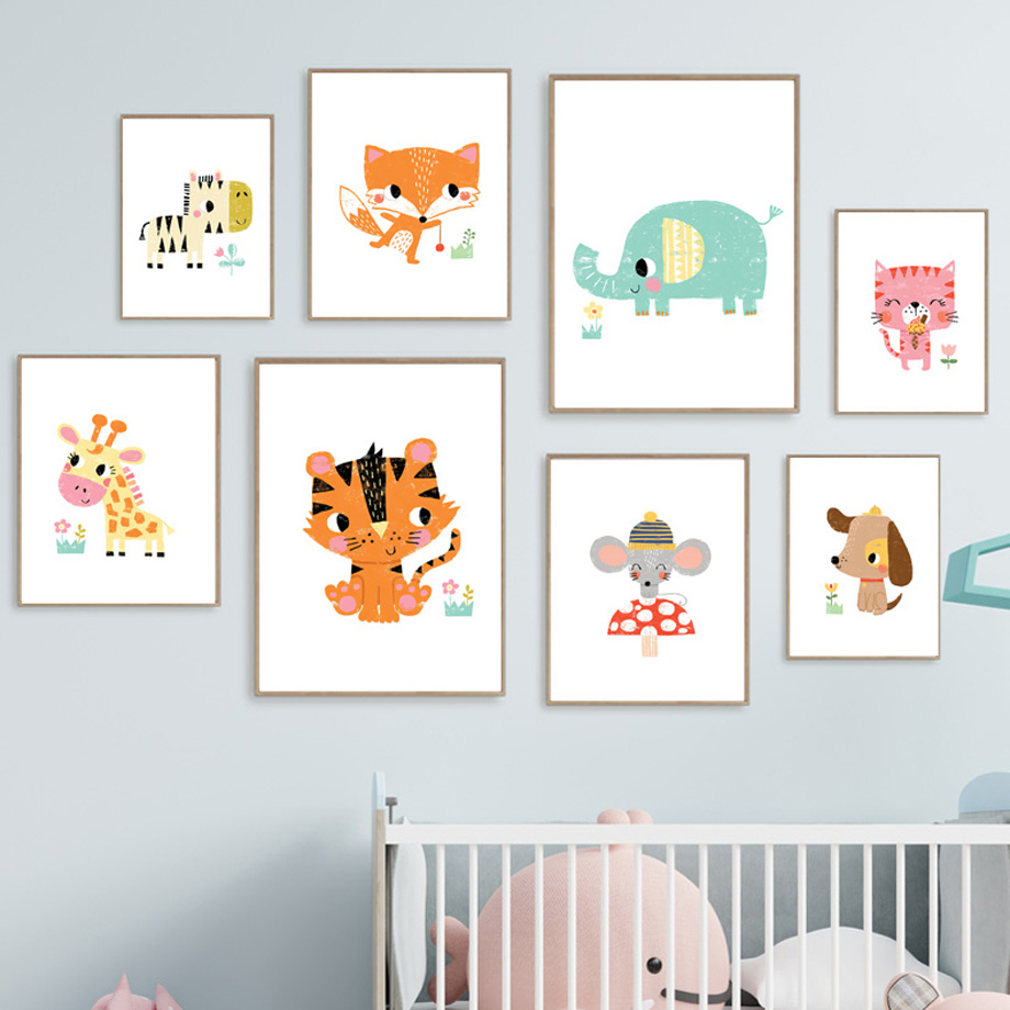 Cartoon Baby Animal Nursery Wa - огляд і ціна Baby Nursery Zoo Animals